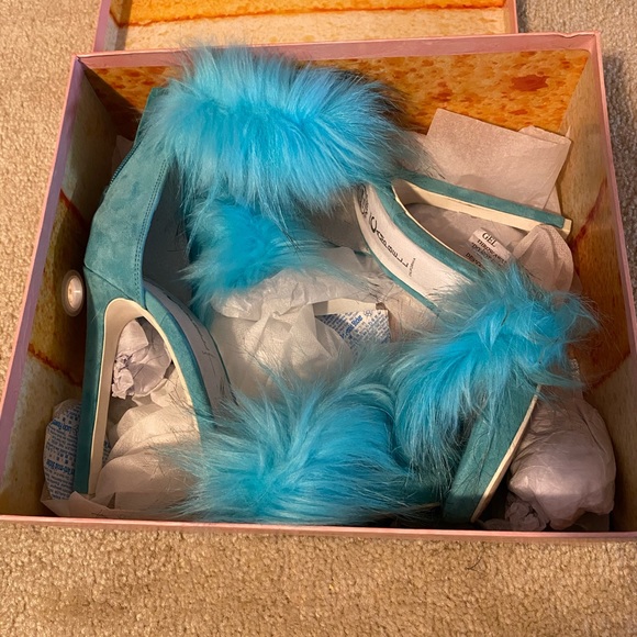 JEFFREY CAMPBELL COOKIE HEELS LIGHT BLUE - Picture 4 of 13